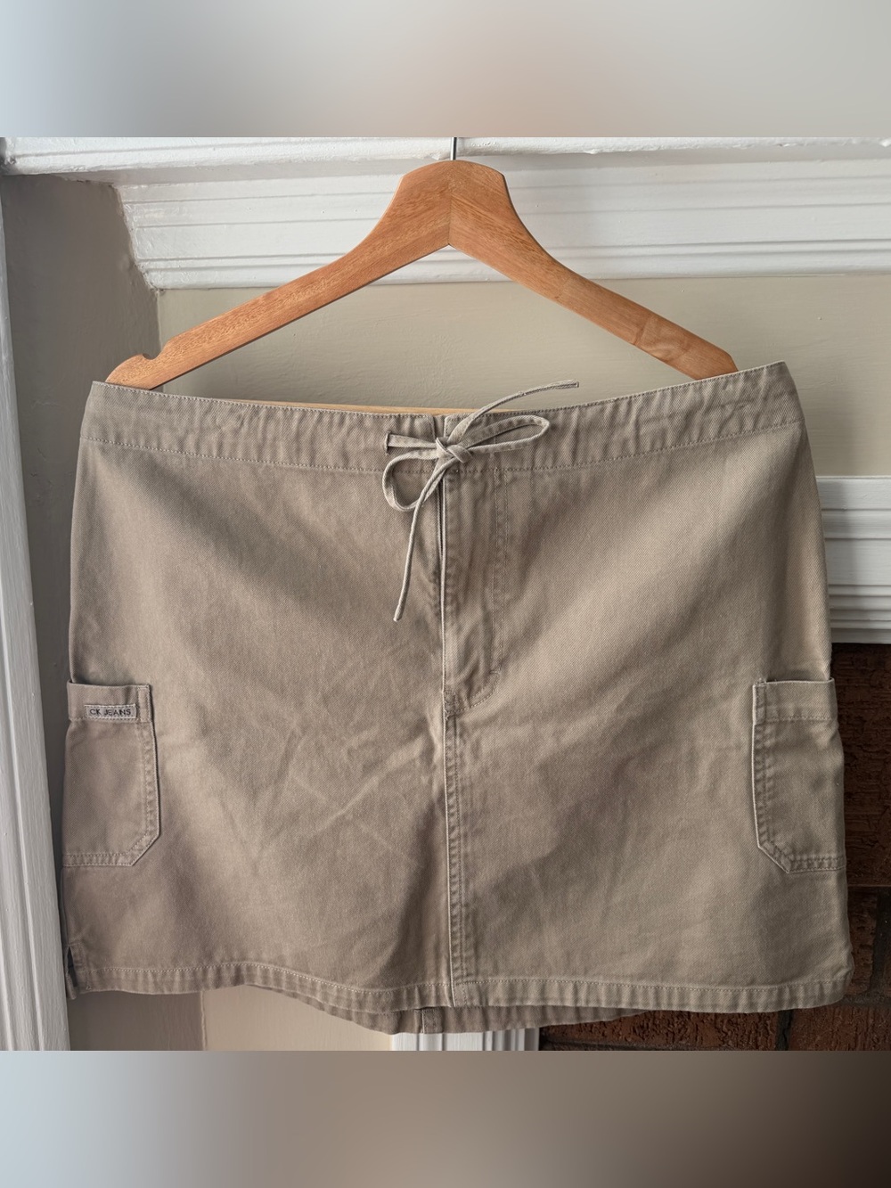 Calvin Klein Khaki Drawstring Skirt